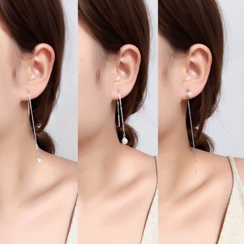 Boucles d'oreilles pendantes Femme en Alliage argent plaque or - Ref 3100540
