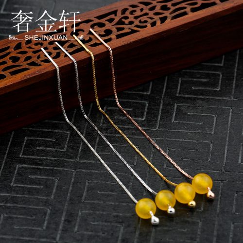 Boucles d'oreilles pendantes Femme JINXUAN DE LUXE Argentée - Ref 3100550