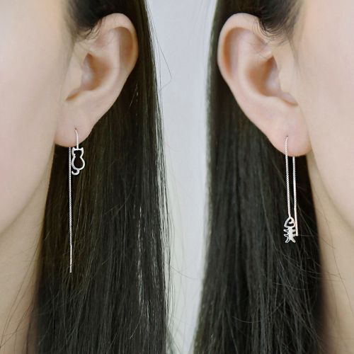 Boucles d'oreilles pendantes Femme Argentée - Ref 3100579