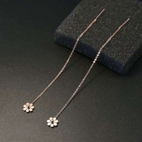 Boucles d'oreilles pendantes Femme en Alliage argent plaque or - Ref 3100581