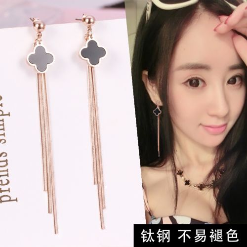 Boucles d'oreilles pendantes Femme en Acier au titane - Ref 3100583