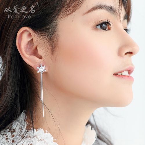 Boucles d'oreilles pendantes Femme FROMLOVER Argentée - Ref 3100590