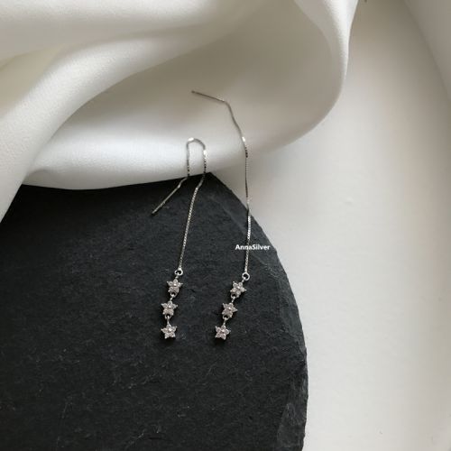 Boucles d'oreilles pendantes Argentée - Ref 3100602
