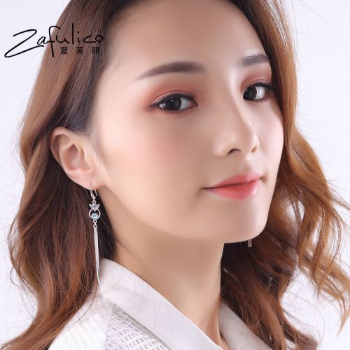 Boucles d'oreilles pendantes Femme ZAFULICO Argentée - Ref 3100604