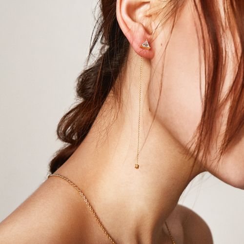 Boucles d'oreilles pendantes Femme en Alliage argent plaque or - Ref 3100606