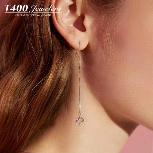 Boucles d'oreilles pendantes Femme T400 Argentée - Ref 3100617