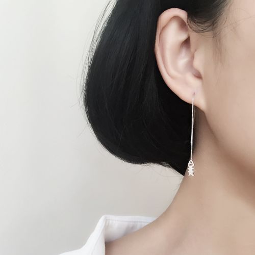 Boucles d'oreilles pendantes Femme Argentée - Ref 3100623