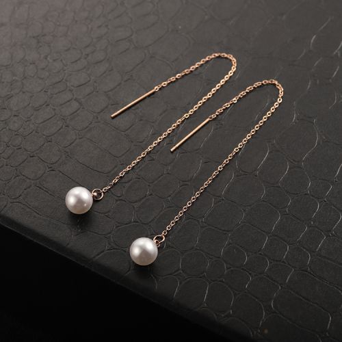 Boucles d'oreilles pendantes Femme en Acier au titane - Ref 3100626