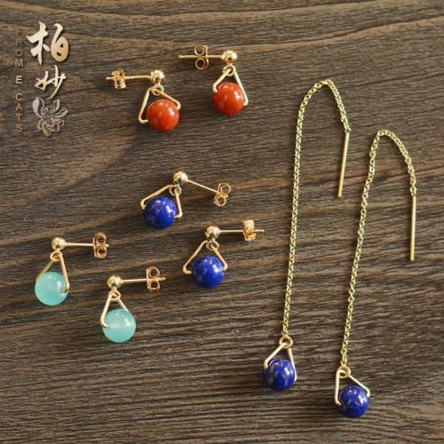 Boucles d'oreilles pendantes Couple E.CATS en Cristal naturel pierre semi-precieuse - Ref 3100628
