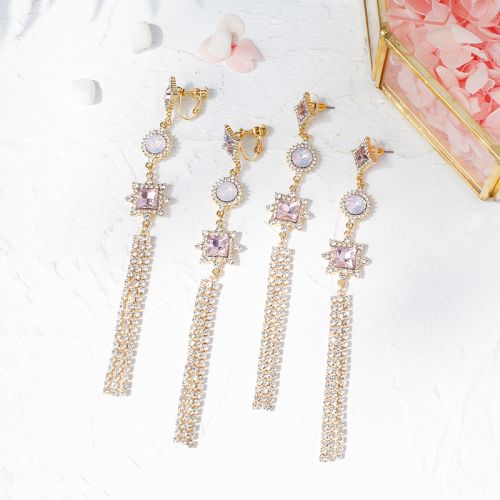 Boucles d'oreilles pendantes ZAZA en Matiere mixte - Ref 3100669
