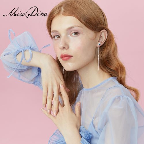 Boucles d'oreilles pendantes Femme MISS DIVA en Alliage argent plaque or - Ref 3100671
