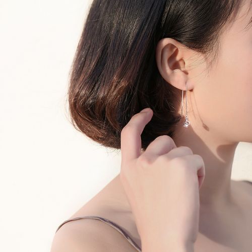 Boucles d'oreilles pendantes Femme Argentée - Ref 3100713
