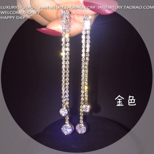 Boucles d'oreilles pendantes Femme en Zircone synthetique strass - Ref 3100749