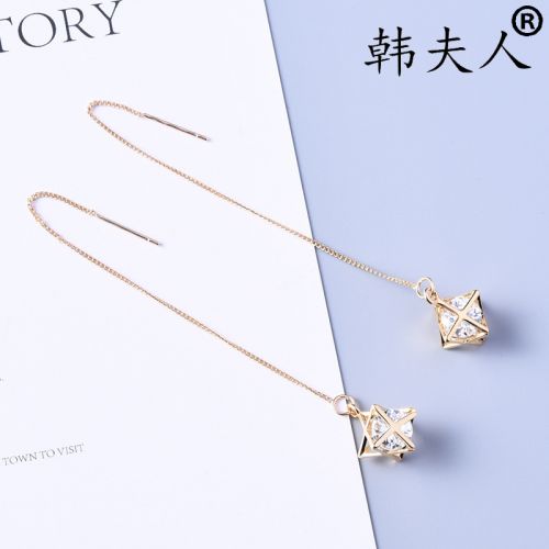 Boucles d'oreilles pendantes Femme en Alliage argent plaque or - Ref 3100755