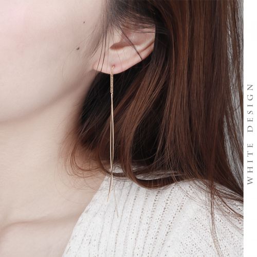 Boucles d'oreilles pendantes Femme en Alliage argent plaque or - Ref 3100760