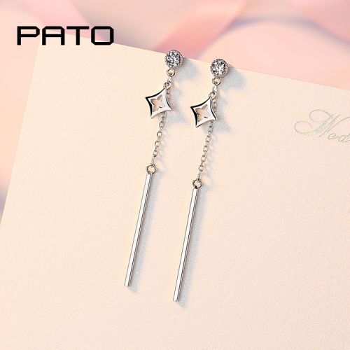 Boucles d'oreilles pendantes Femme PATO Argentée - Ref 3100784