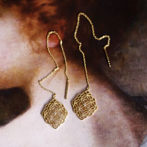 Boucles d'oreilles pendantes Argentée - Ref 3100800