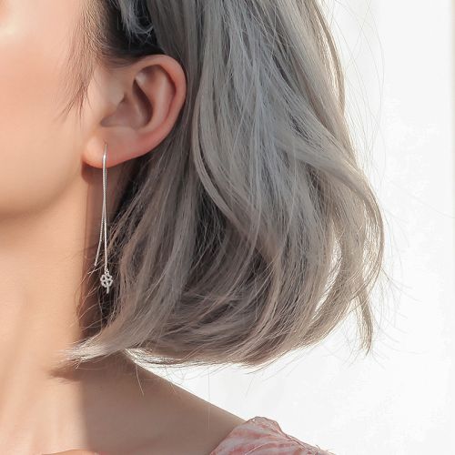 Boucles d'oreilles pendantes Femme Argentée - Ref 3100812