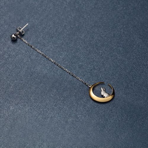 Boucles d'oreilles pendantes NE PAS PARLER Argentée - Ref 3100922