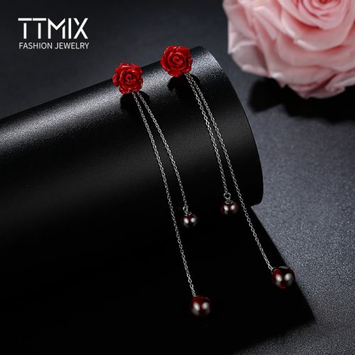Boucles d'oreilles pendantes Femme TTMIX Argentée - Ref 3100962