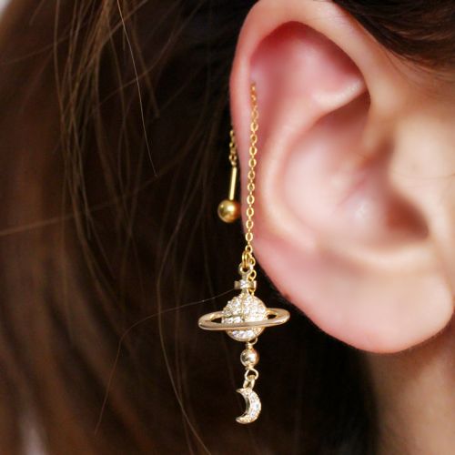 Boucles d'oreilles pendantes Femme en Alliage argent plaque or - Ref 3100965