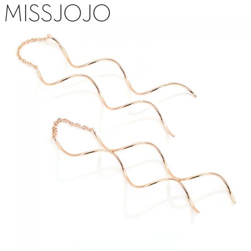 Boucles d'oreilles pendantes Femme MISS JOJO en Alliage argent plaque or - Ref 3100988