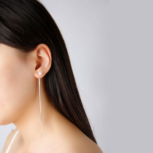 Boucles d'oreilles pendantes Femme Argentée - Ref 3100989