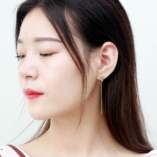 Boucles d'oreilles pendantes Femme Argentée - Ref 3100999