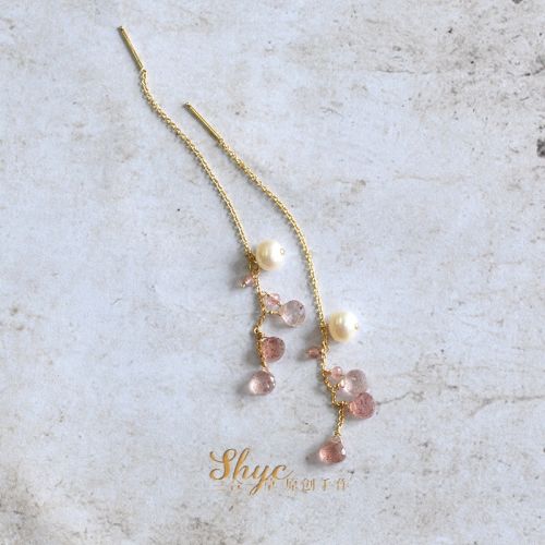 Boucles d'oreilles pendantes Femme en Cristal naturel pierre semi-precieuse - Ref 3101003
