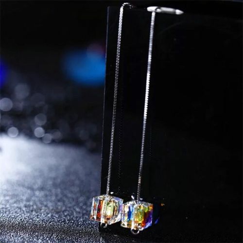 Boucles d'oreilles pendantes en Cristal naturel pierre semi-precieuse - Ref 3101009