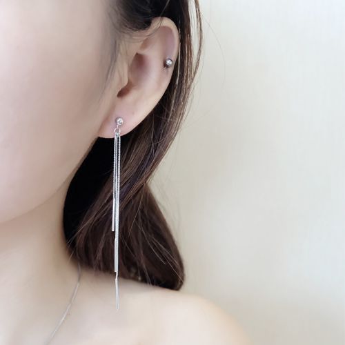 Boucles d'oreilles pendantes Femme Argentée - Ref 3101053