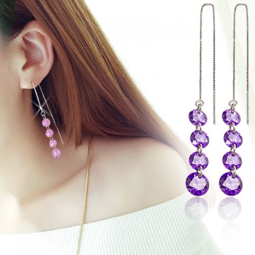 Boucles d'oreilles pendantes Femme Argentée - Ref 3101176