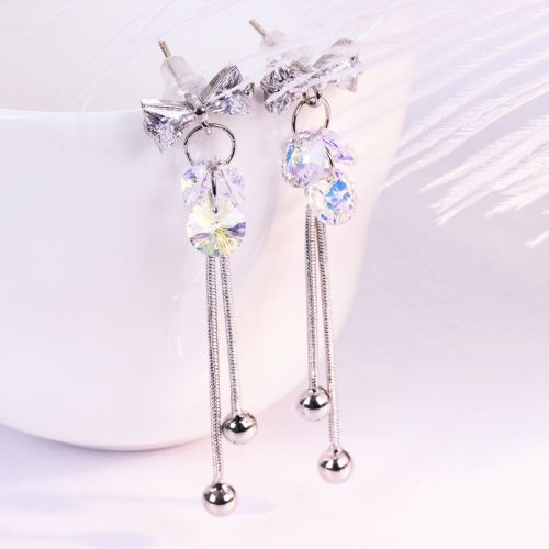 Boucles d'oreilles pendantes Femme en Alliage argent plaque or - Ref 3101233