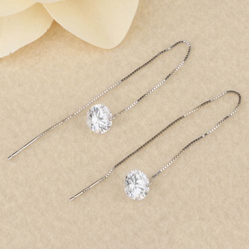 Boucles d'oreilles pendantes Argentée - Ref 3101248