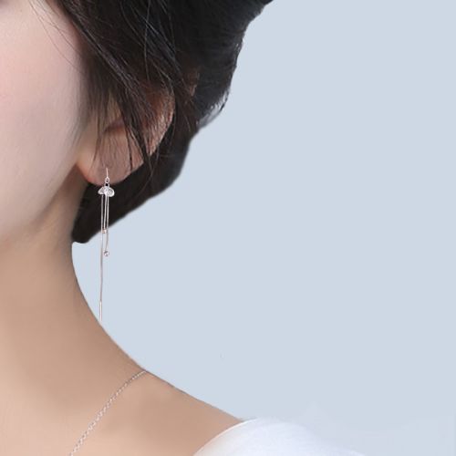 Boucles d'oreilles pendantes Femme Argentée - Ref 3101279