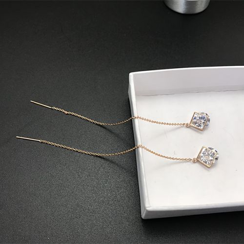 Boucles d'oreilles pendantes Femme en Alliage argent plaque or - Ref 3101299