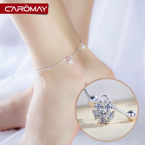 Bracelet de cheville Femme CAROMAY Argentée - Ref 3101460