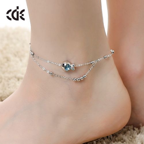 Bracelet de cheville Femme CDE en Alliage argent plaque or - Ref 3101515