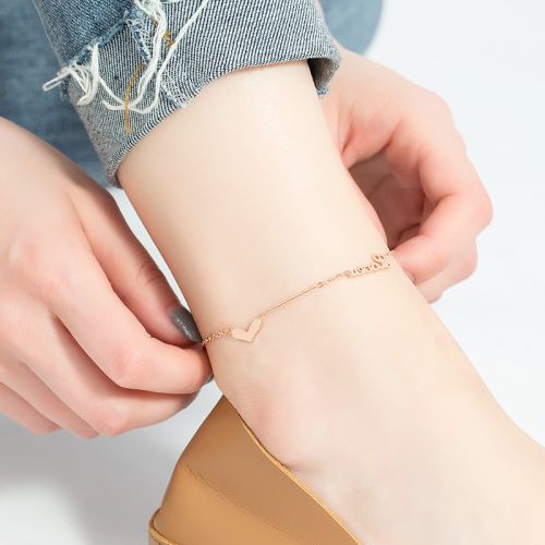 Bracelet de cheville Femme RIME SIMPLE Bijoux en Acier au titane - Ref 3101628