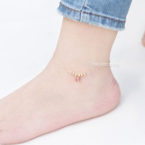Bracelet de cheville Femme en Cristal naturel pierre semi-precieuse - Ref 3101774