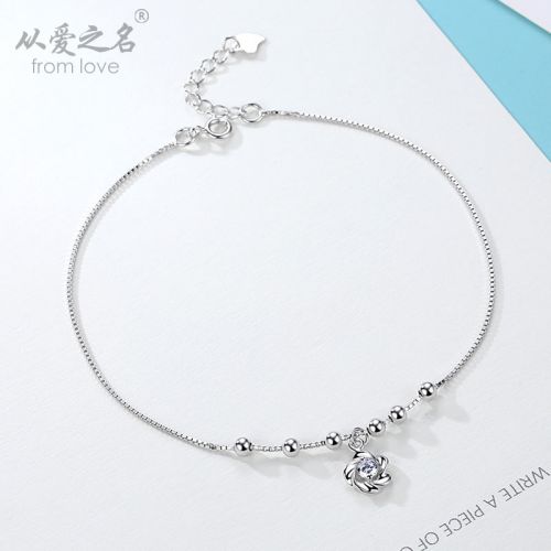 Bracelet de cheville Femme FROMLOVER Argentée - Ref 3101893