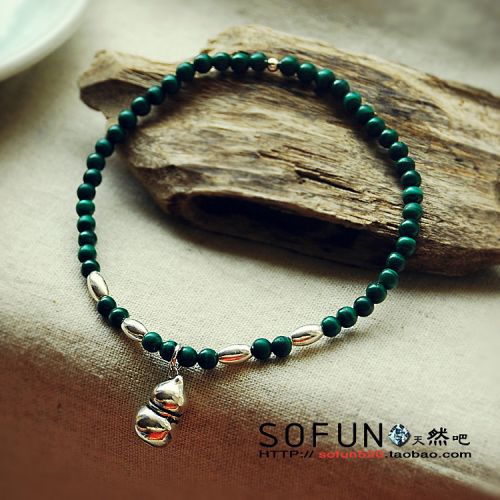 Bracelet de cheville Couple SOFUN SU FAN en Cristal naturel pierre semi-precieuse - Ref 3101960