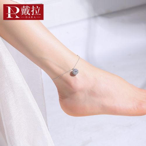 Bracelet de cheville Femme DARA en Zircone synthetique strass - Ref 3101989