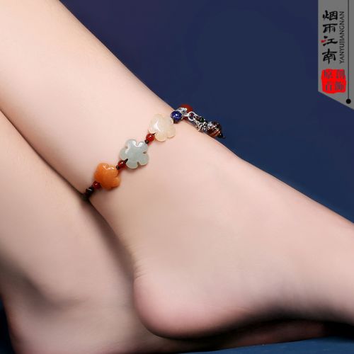 Bracelet de cheville Femme en Cristal naturel pierre semi-precieuse - Ref 3102038