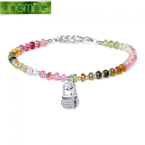 Bracelet de cheville Femme en Cristal naturel pierre semi-precieuse - Ref 3102093