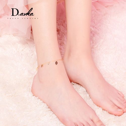 Bracelet de cheville Femme DAVKA en Alliage argent plaque or - Ref 3102261