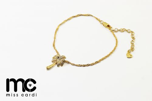 Bracelet de cheville Femme MISS CARDI en Alliage argent plaque or - Ref 3102286