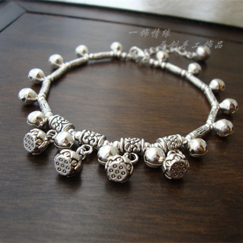 Bracelet de cheville en Alliage argent plaque or - Ref 3102287