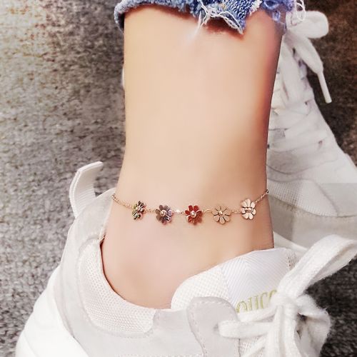 Bracelet de cheville Femme en Alliage argent plaque or - Ref 3102295