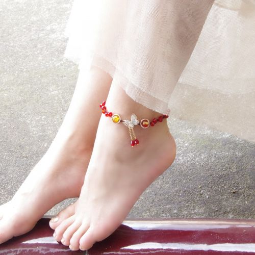Bracelet de cheville Femme QING DECORE BEAUTE en Cristal artificiel - Ref 3102298